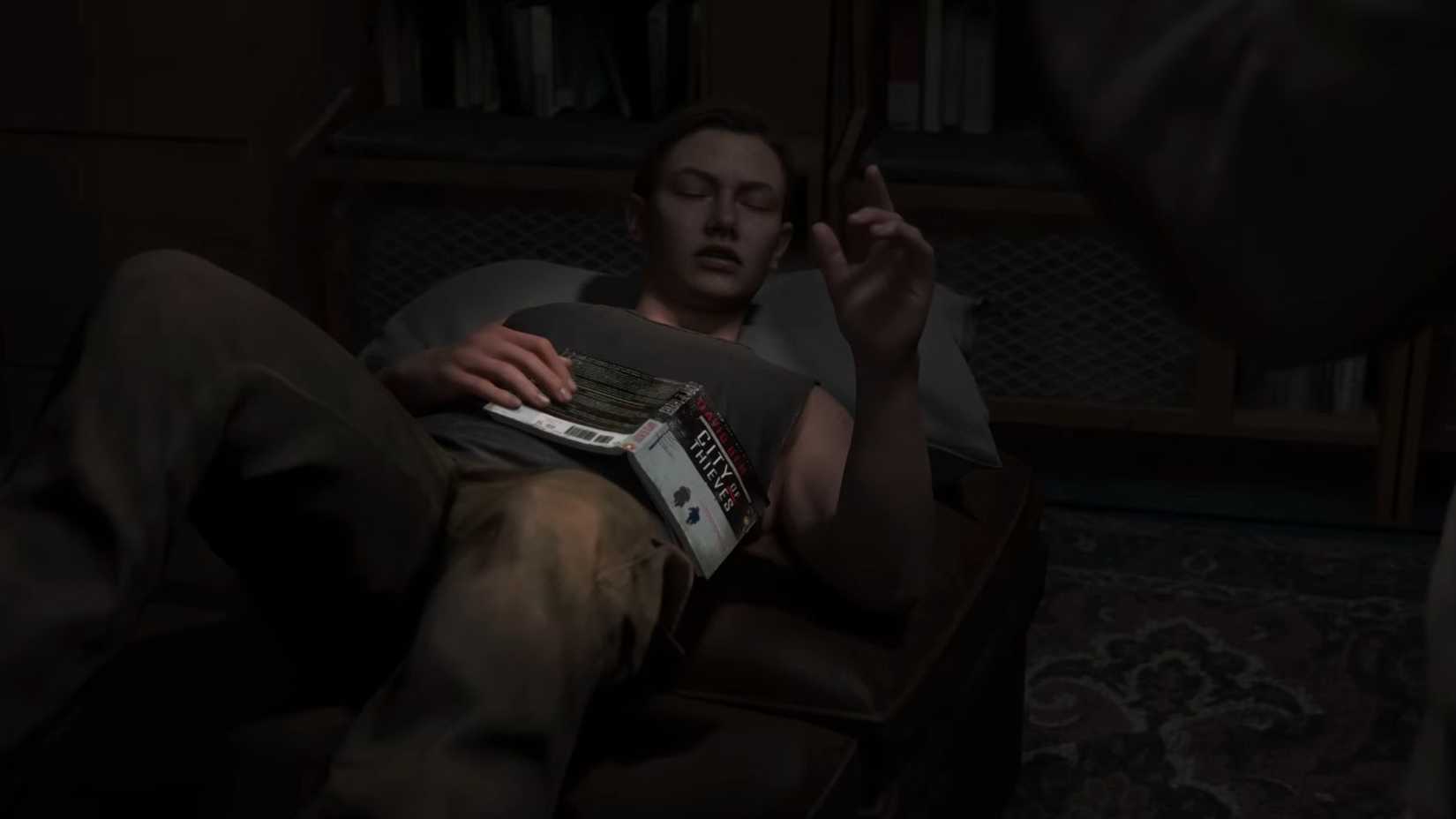 TLOU 2 Abby reading city of thieves book