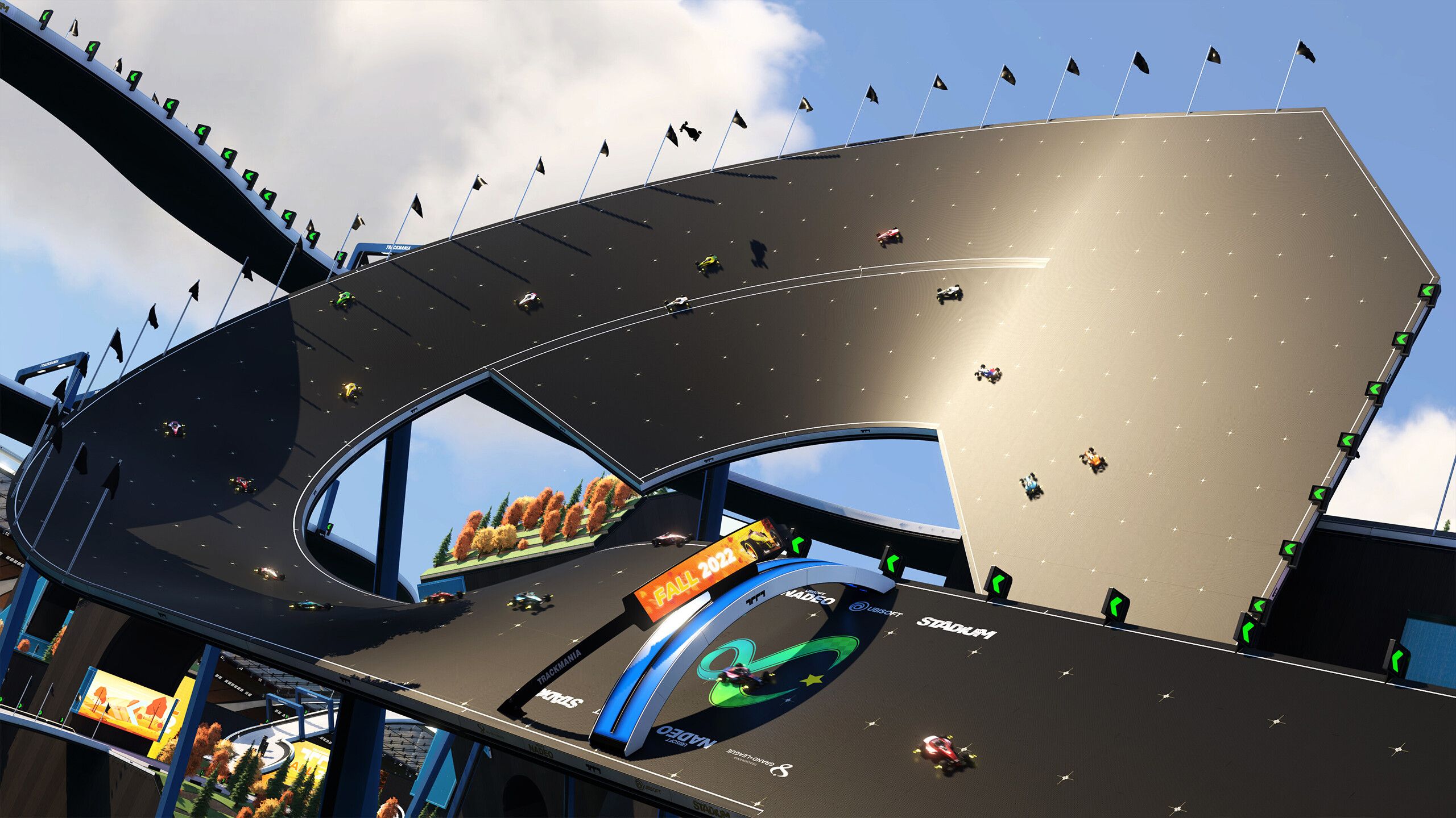A gameplay screenshot from the 2020 game Trackmania.