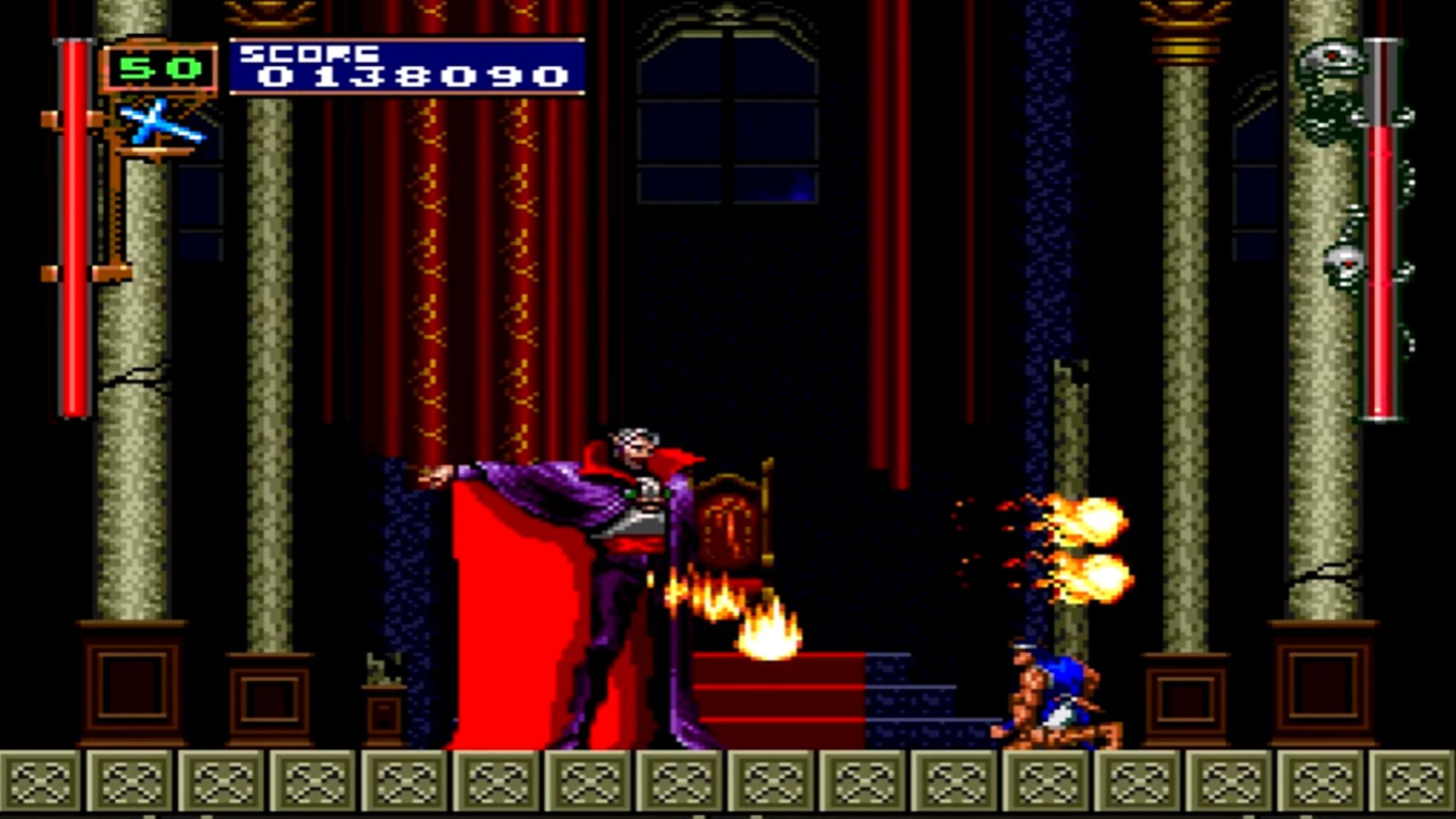 A screenshot of gameplay from Castlevania Dracula X.