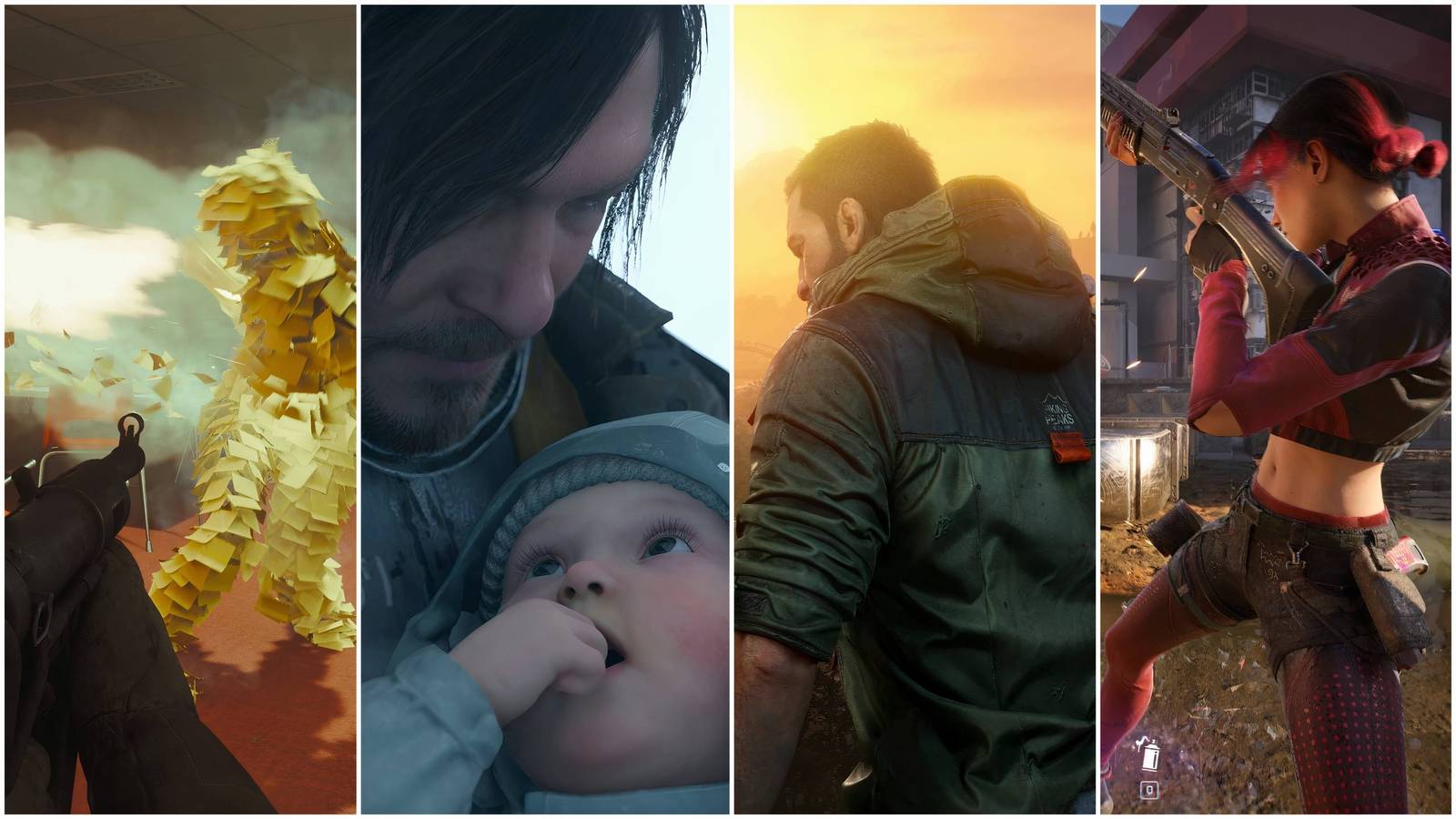 Screenshots from FBC: Firebreak, Death Stranding 2, Dying Light: The Beast, and Spine: This is Gun-Fu