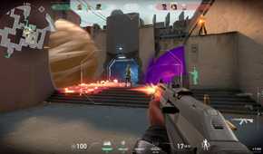 eValorant combat enemy surrounded by smoke circles