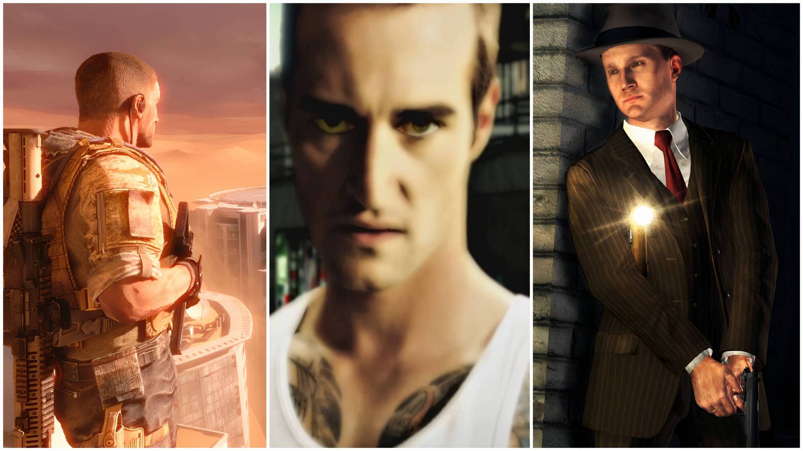 John Walker from Spec Ops: The Line, Razer Callahan from NFS: The Most Wanted, and Cole Phelps from L.A. Noire.