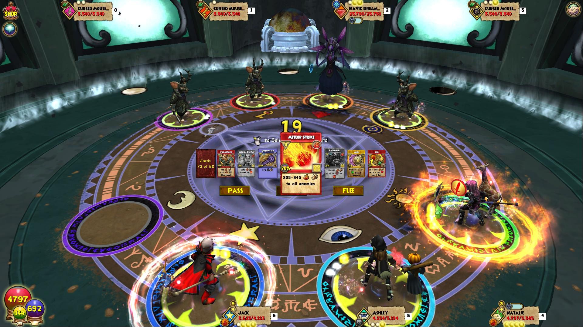 Wizard101-late-game-battle-with-three-wizards