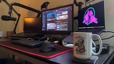Desktop with Arc browser on computer monitor