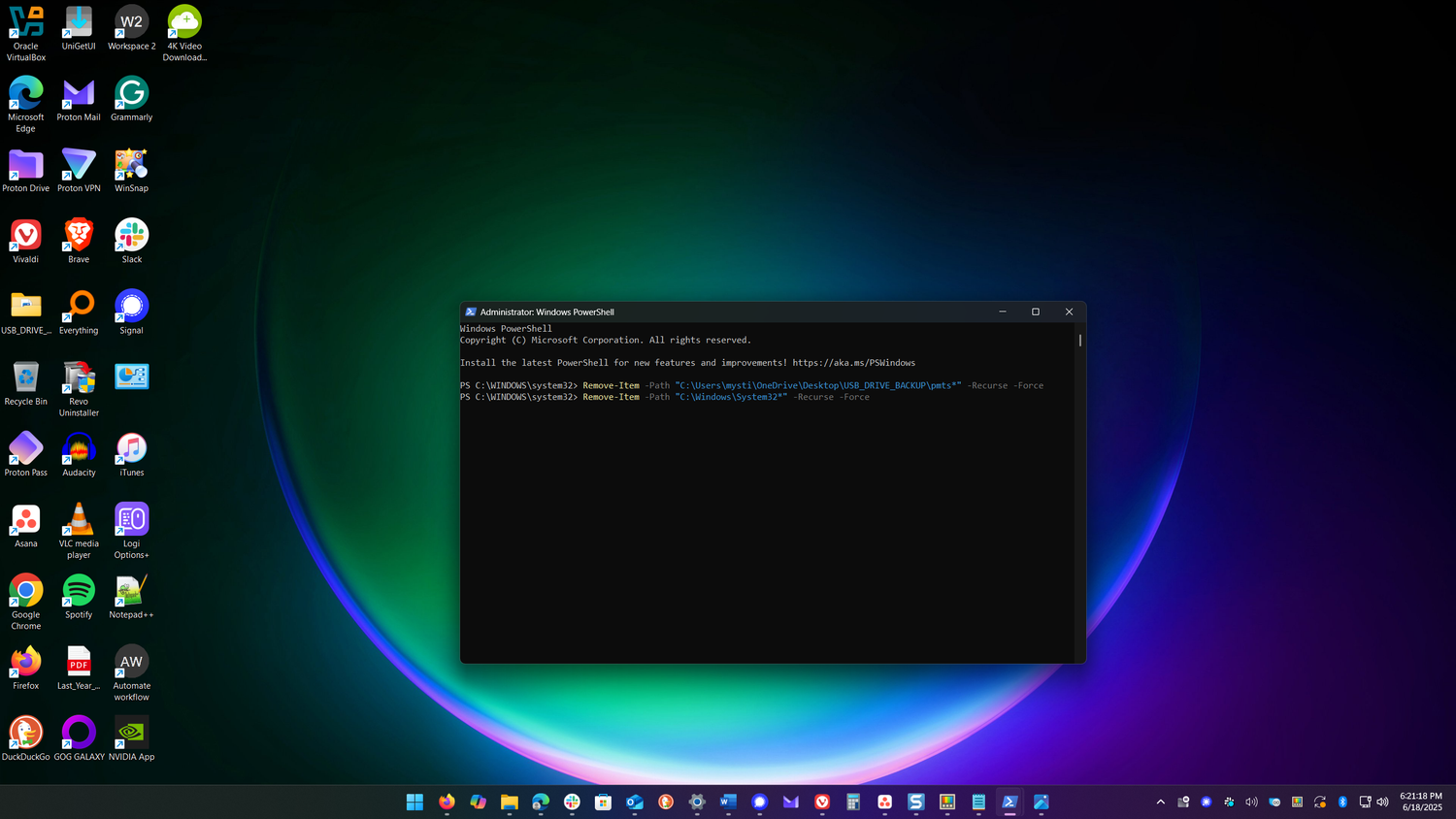System32 Powershell I deleted system32 so you don't have to, and here's what actually happened