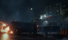 The police department building in Resident Evil 2 Remastered