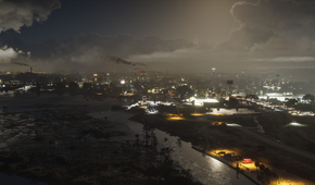 A side image of Vice city at night