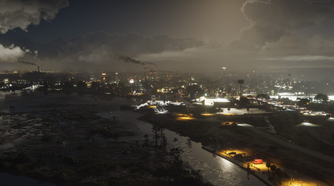 A side image of Vice city at night