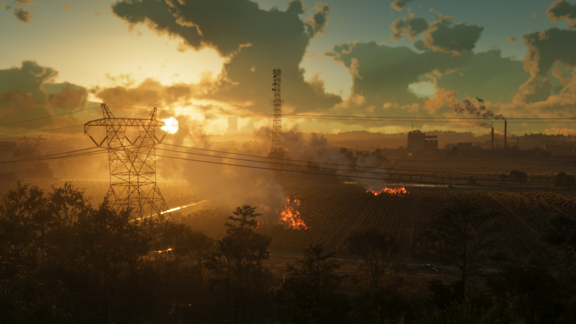 Farmland on fire in GTA VI