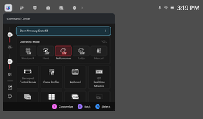 A screenshot from the UI of the Xbox Ally