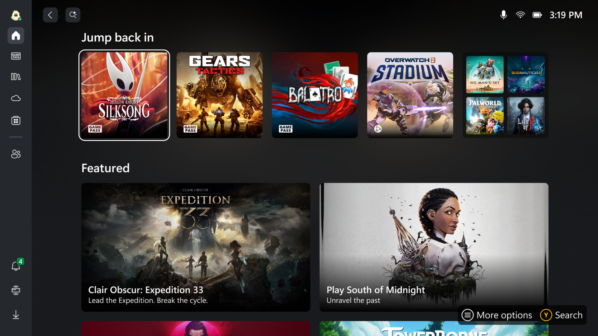 The Xbox Ally UI