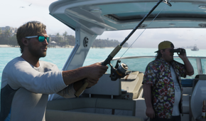 Jason fishing on a boat