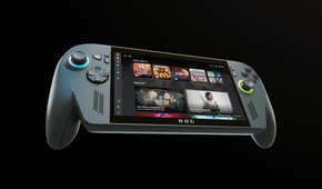 An angled view of the Xbox Ally X with a black background