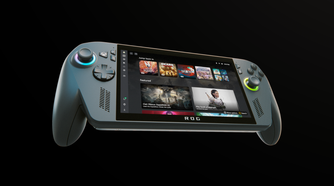 An angled view of the Xbox Ally X with a black background