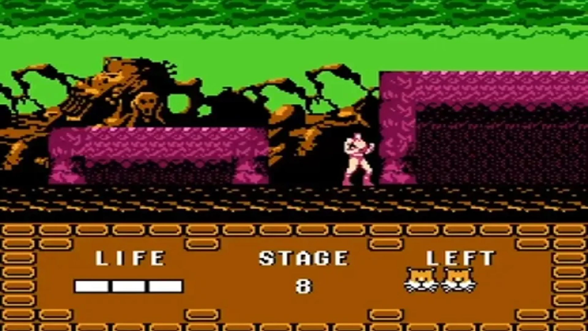 A screenshot of gameplay from Altered Beast on the Famicom.