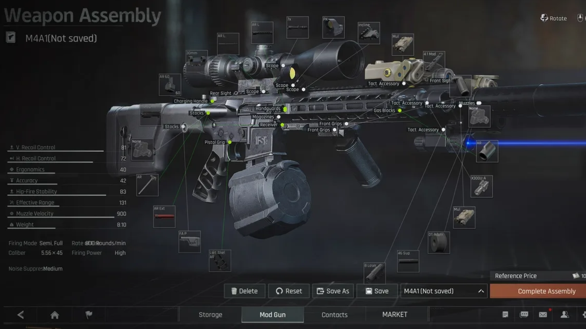 Gun loadout customisation in Arena Breakout Infinite