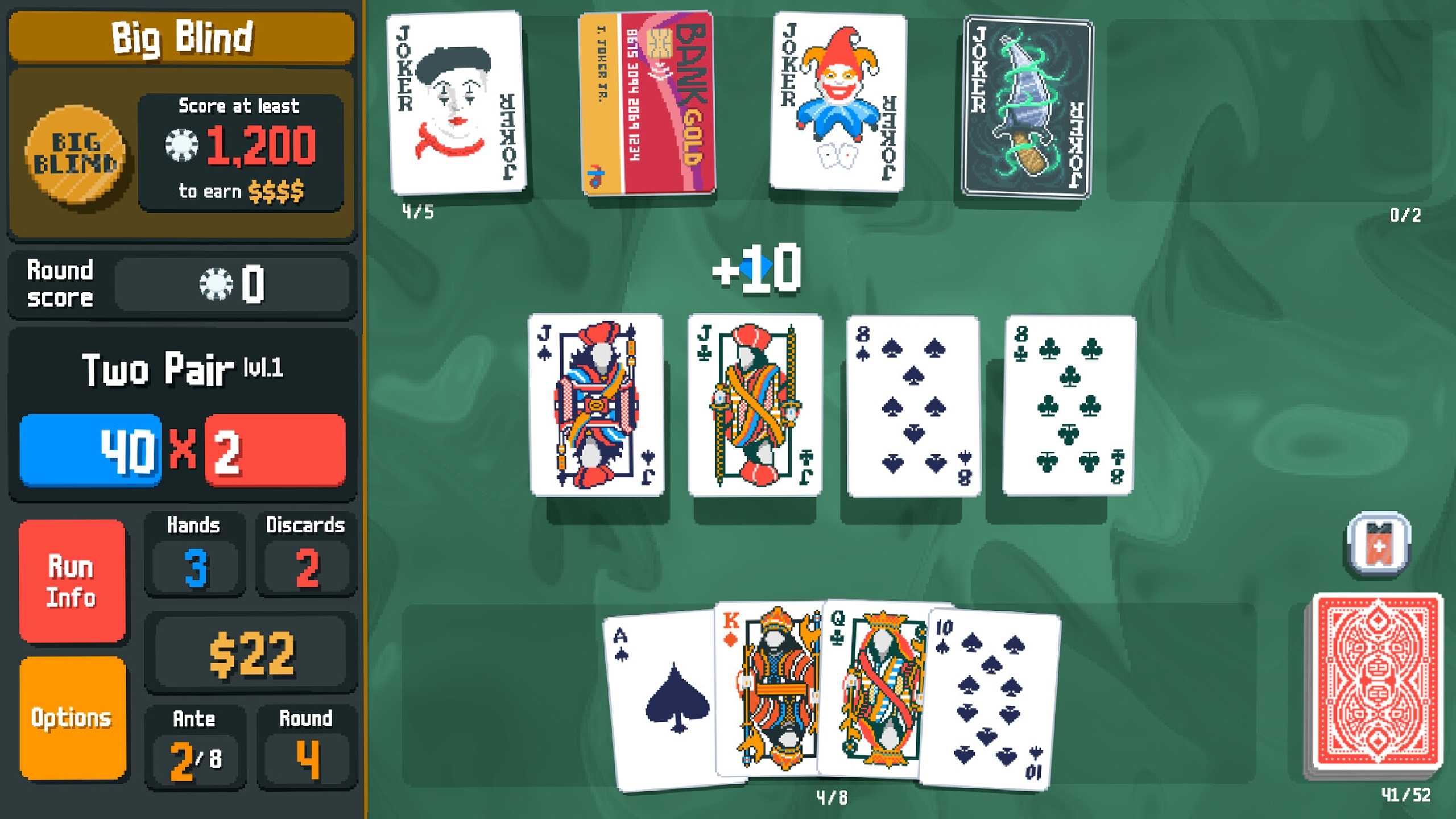 A screenshot from the game Balatro.