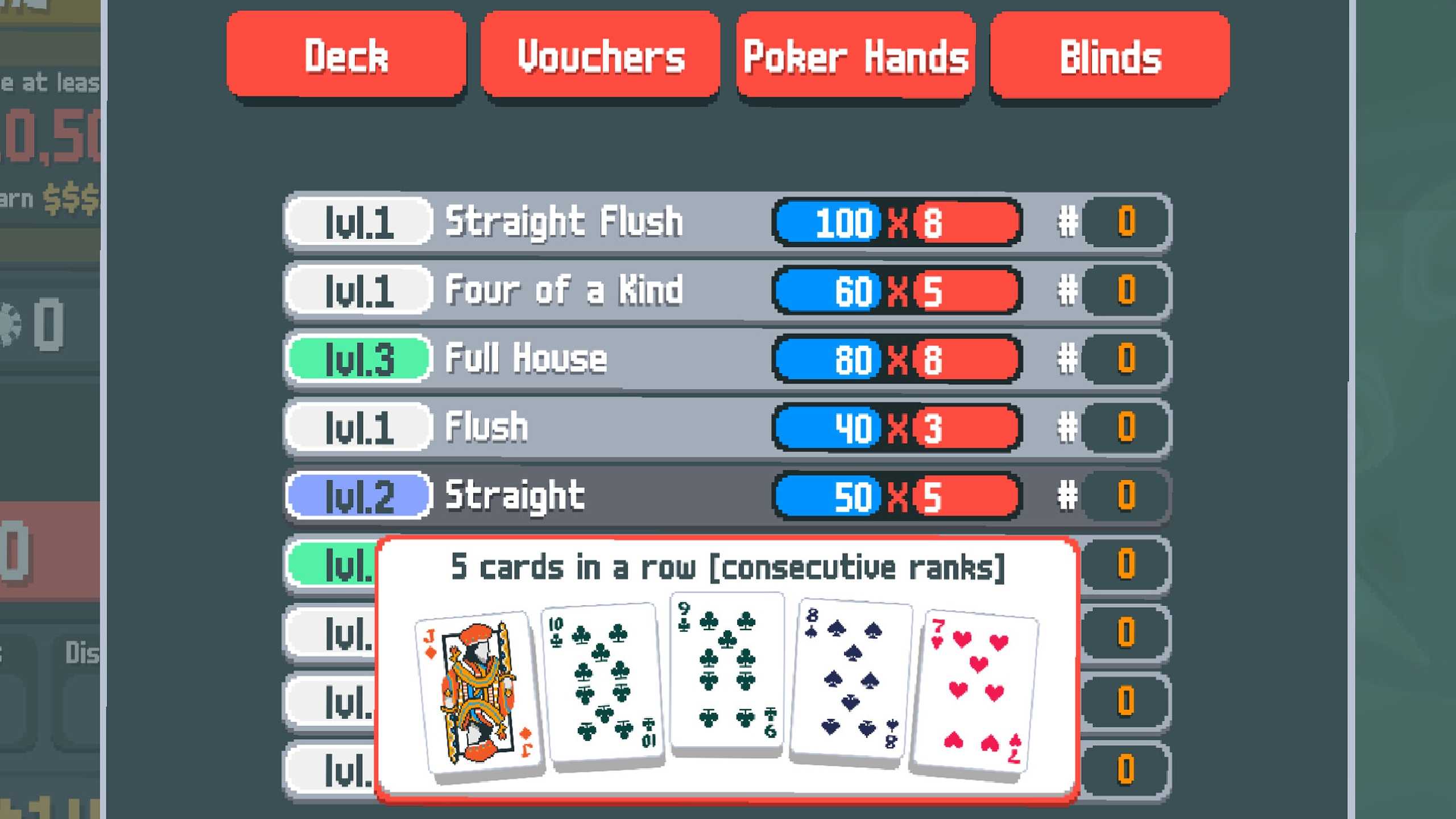 A screenshot from the game Balatro.