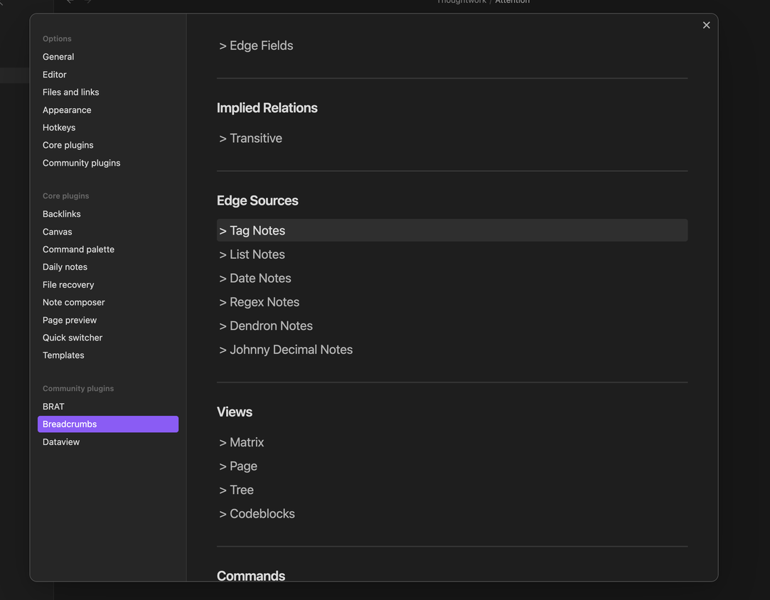 Breadcrumbs - settings