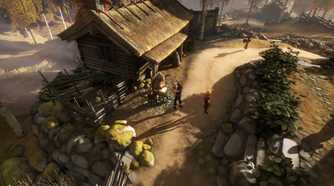 Two brothers talking to a grandma in Brothers: A Tale of Two Sons.