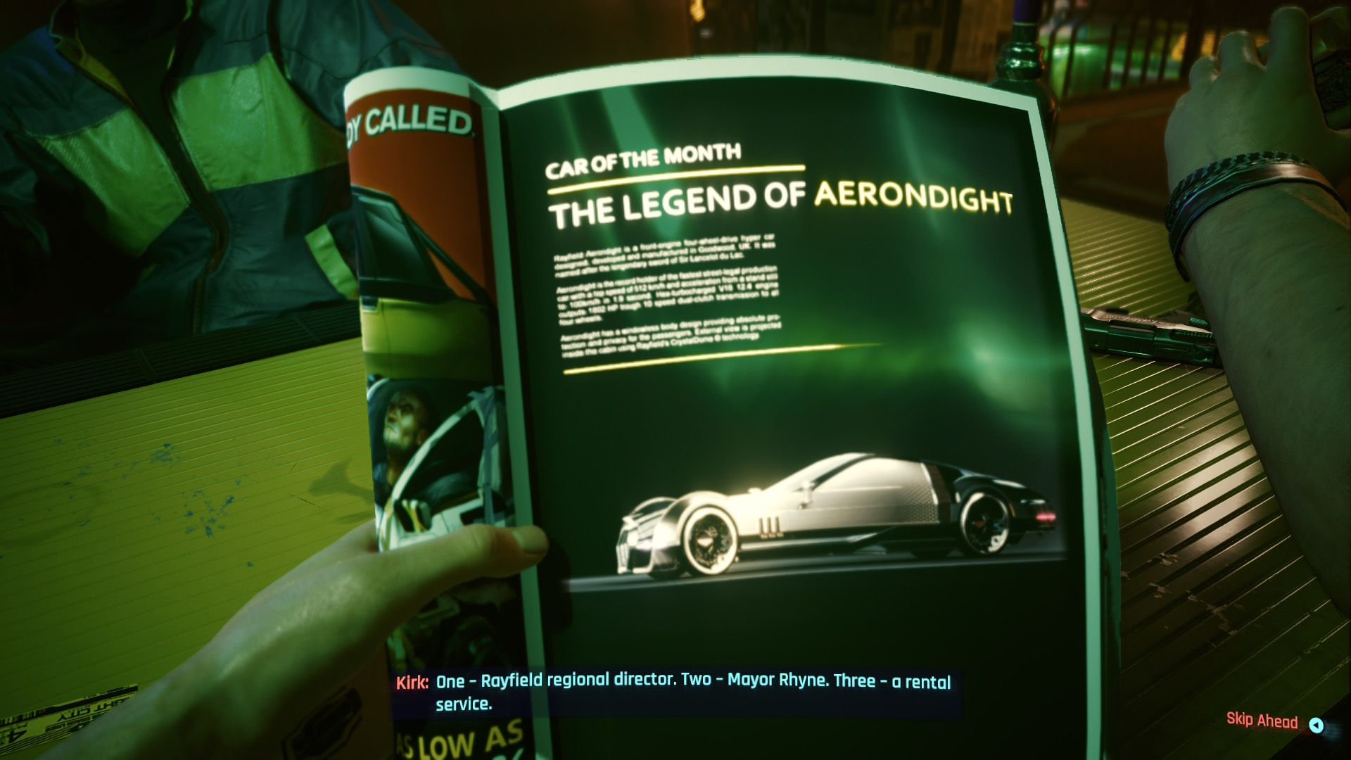 Cyberpunk 2077 switch 2 magazine with fancy car