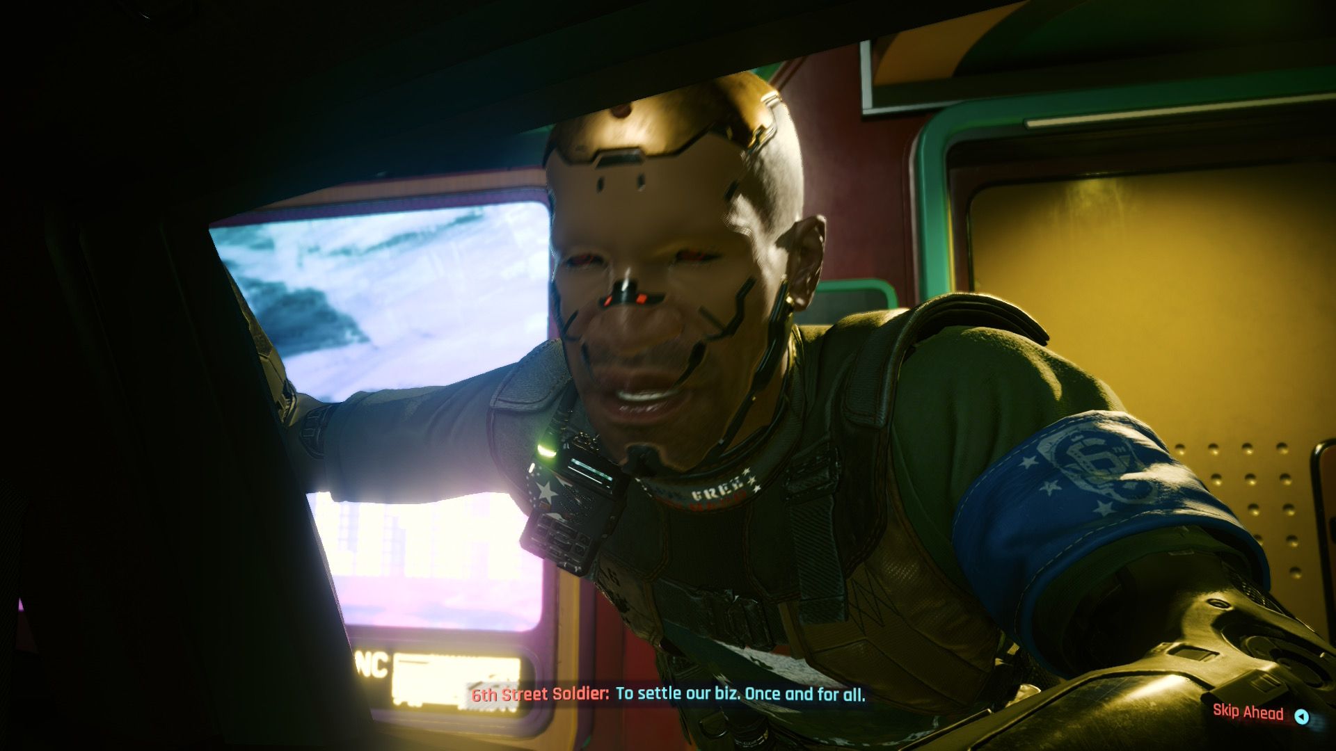 Cyberpunk 2077 on switch 2 street thug talking to V