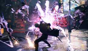 Nero in combat in Devil May Cry 5 (2019).