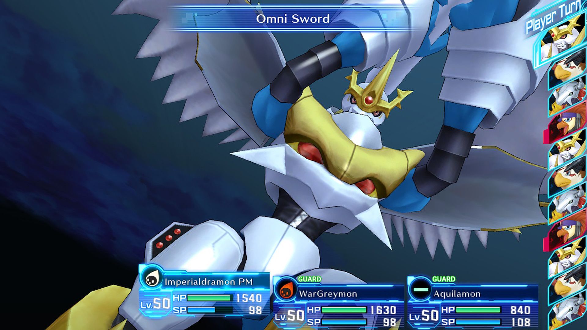 digimon story cyber sleuth imperialdramon attacking with omni sword