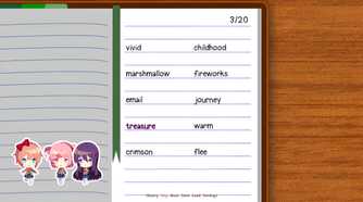 Gameplay in Doki Doki Literature Club.