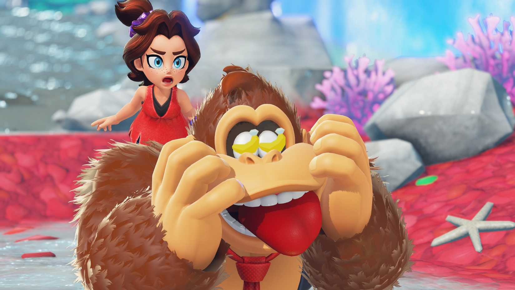A screenshot of gameplay from Donkey Kong Bananza