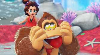 A screenshot of gameplay from Donkey Kong Bananza