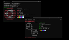 A screenshot of neofetch on a couple of WSL instances