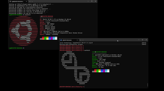 A screenshot of neofetch on a couple of WSL instances