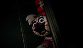 A broken Glamrock Chica in Five Nights at Freddy's.
