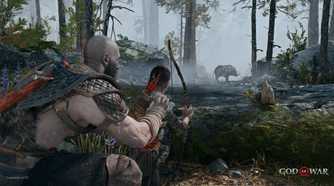Kratos and Atreus in 2018's God of War.