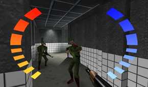 A screenshot of gameplay from GoldenEye 007