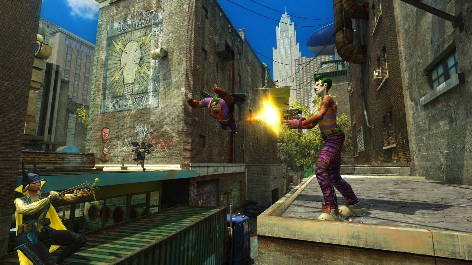 Gotham-City-Impostors-joker-fan-diving