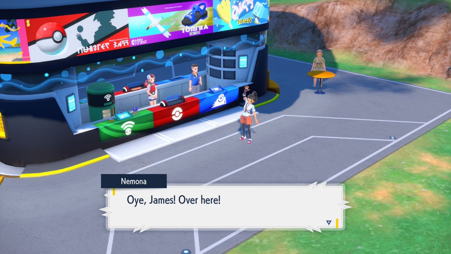 Pokémon Scarlet Nemona yelling for the player