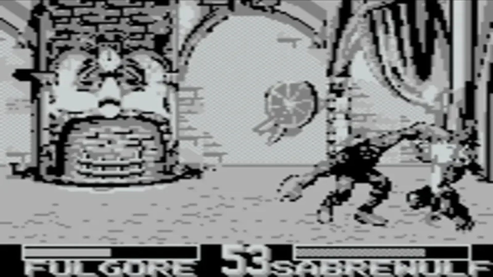 A screenshot of gameplay from Killer Instinct on Game Boy