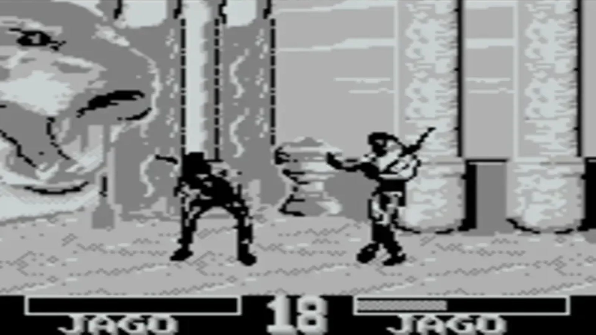 A screenshot of gameplay from Killer Instinct on Game Boy