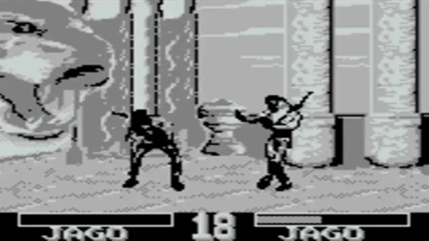 A screenshot of gameplay from Killer Instinct on Game Boy