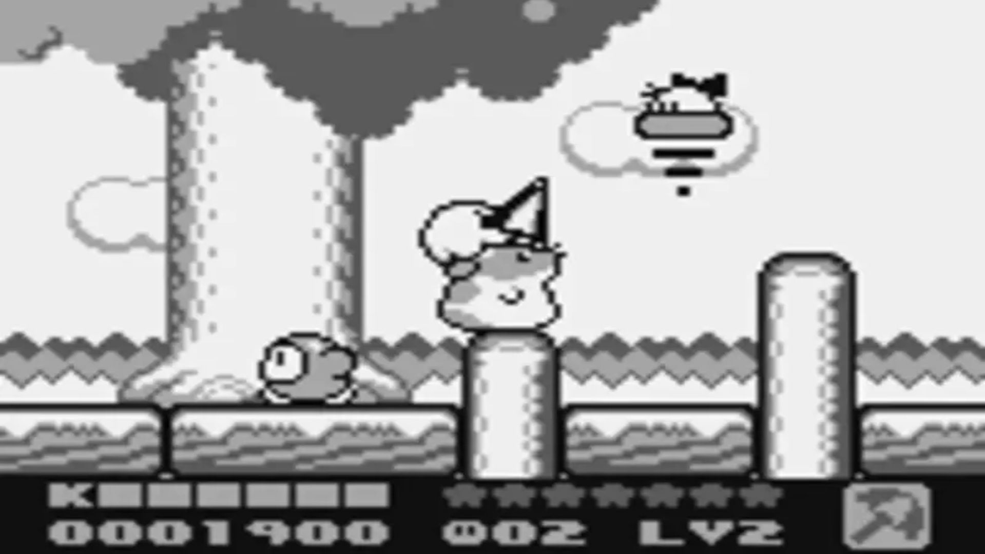 A screenshot of gameplay from Kirby's Dream Land 2