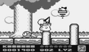 A screenshot of gameplay from Kirby's Dream Land 2