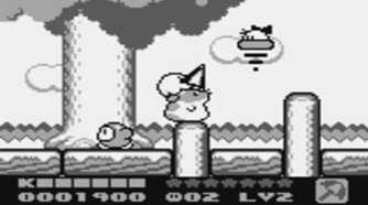 A screenshot of gameplay from Kirby's Dream Land 2