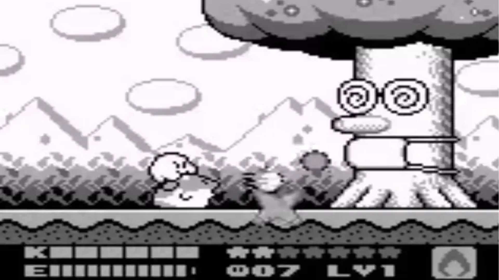 A screenshot of gameplay from Kirby's Dream Land 2
