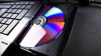 A DVD drive in a laptop.