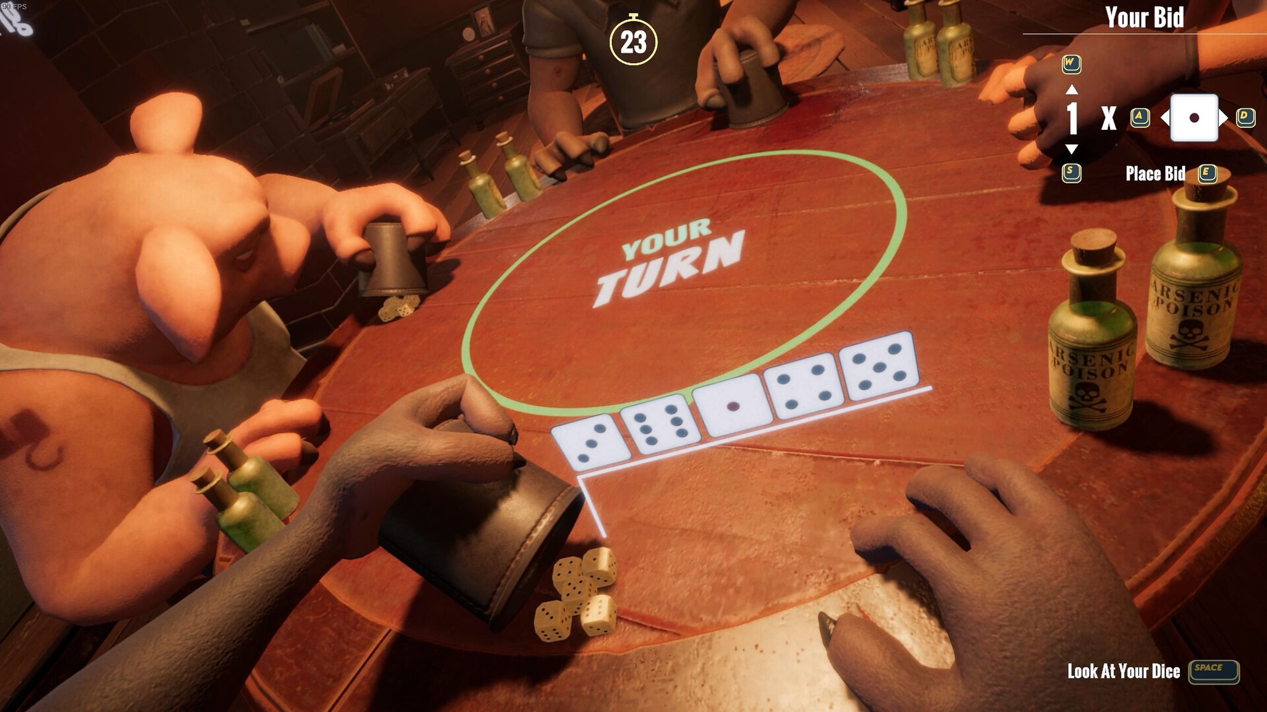 Screenshot from the game Liar's Bar.