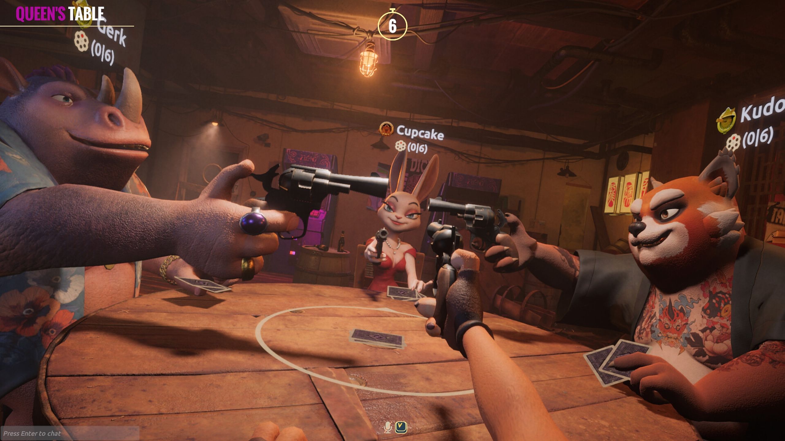 Screenshot from the game Liar's Bar.