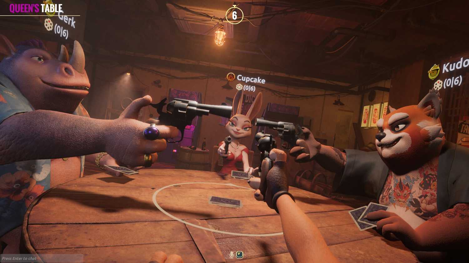 Screenshot from the game Liar's Bar.