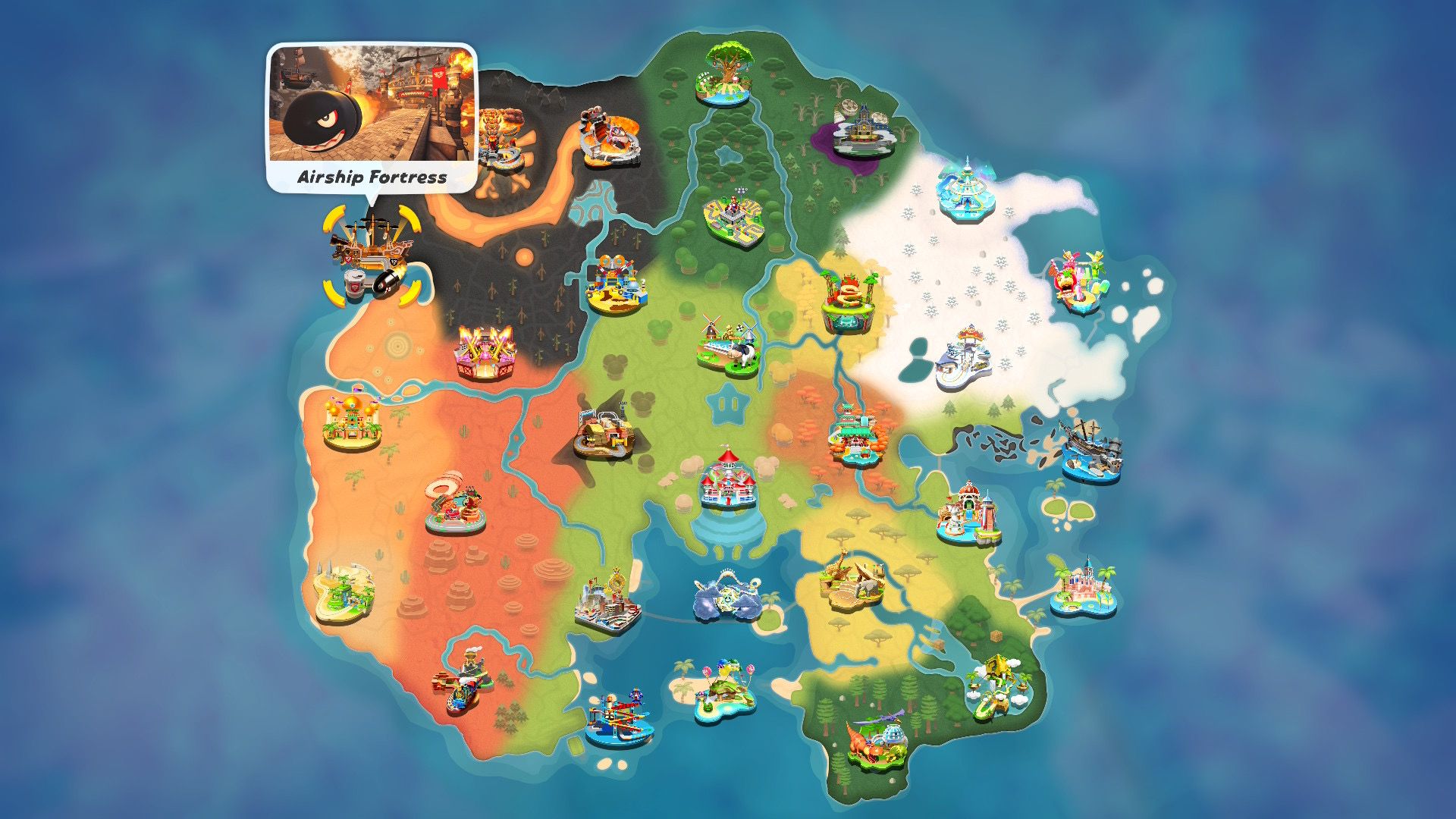 Mario Kart World airship fortress